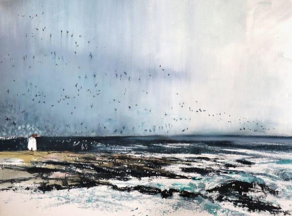 Gale Approaching, North Foghorn Mixed media on paper 55 x 75cm Liz Myhill
