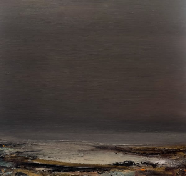 Ochre Shore Oil on board 60 x 60 cm Laura Finlayson