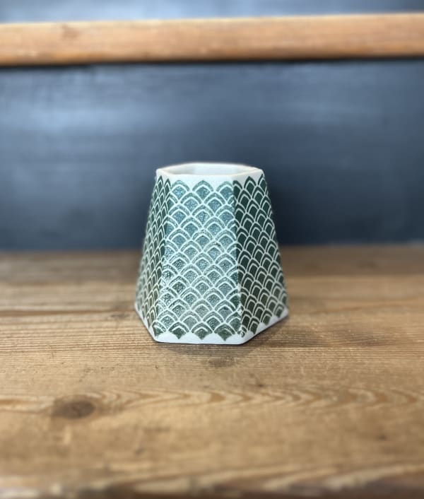 Small Origami Vase 10, 2022 Porcelain clay 8.5 x 8.5cm Saya McNairn-Yanagi