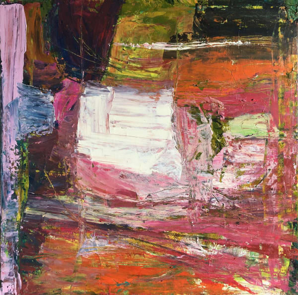 Into the Hills, 2022 Acrylic on linen 61 x 61cm Jane Wheeler