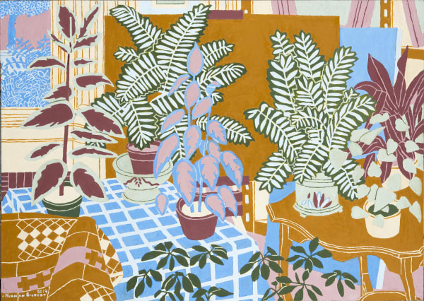 Norman Gilbert, Two Tables and Plants, 2019