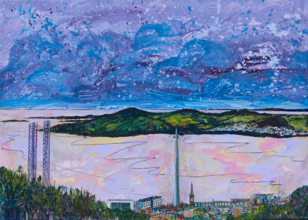 Ruth Nicol, Newport-on-Tay and Bridge from Dundee Law, 2023