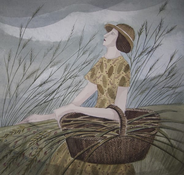 Gathering Grasses Watercolour 25 x 25 cm Madeleine Hand