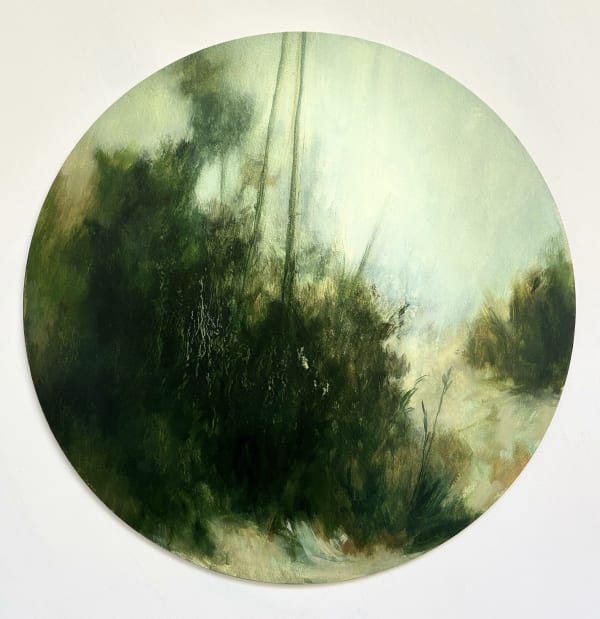 Serene Reflection Oil on Board 10in Diameter Millie Farmer
