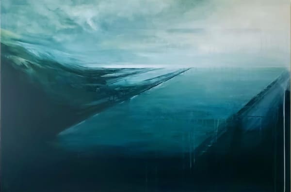 Pittenweem Blues Ink, Gesso and Acrylic on Panel 120 x 80cm Connie Liebschner