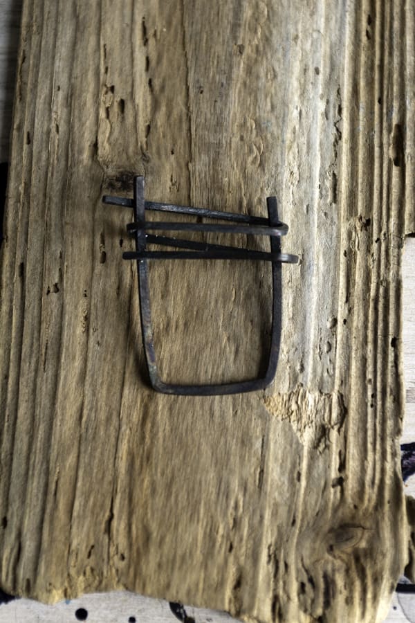 Vessel Brooch oxidised silver 40mm wide x 46mm high Stuart Cairns