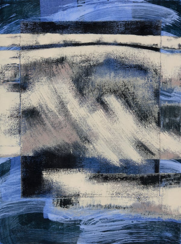 Tides of Night Acrylic, oil bar, oil paint and calico 61 x 45 cm Hannah Benassi