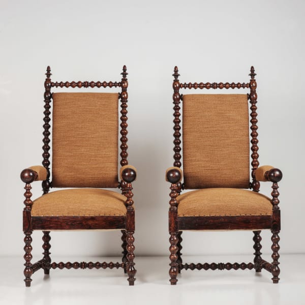 Faux Rosewood Armchairs