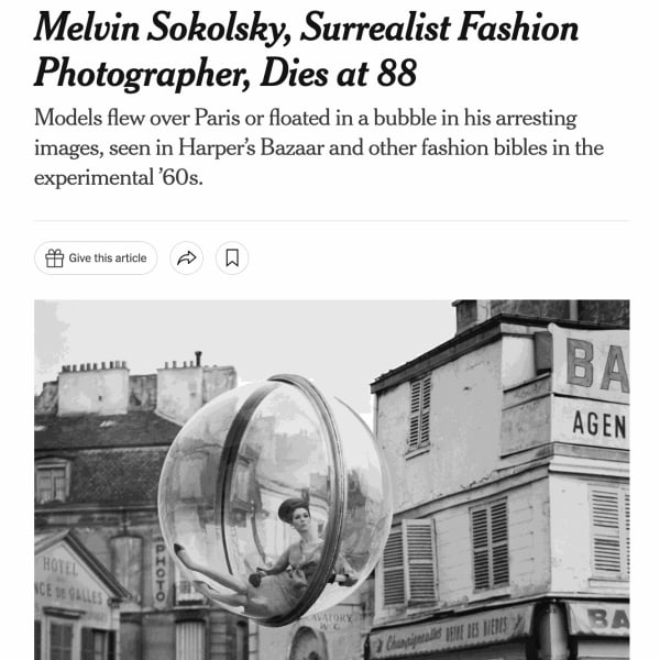 Article title page on the New York Times