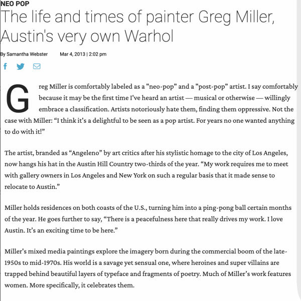 Clipping of Article on Culture Map Austin