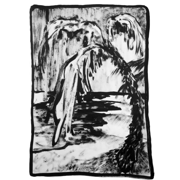 Dark Sharks In The Sand Iii 30X40Cm Indian Ink On Paper