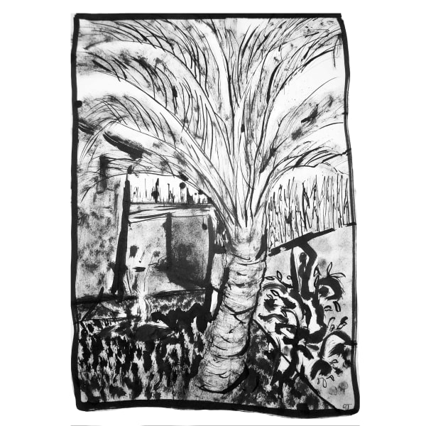 Fan Palm Et De Canne A Sucre 30X40Cm Indian Ink