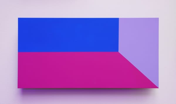 Luftwerk Open Frame 2, Perspective No. 2, 2025 Aluminum, acrylic and fluorescent paint 12 x 24 inches