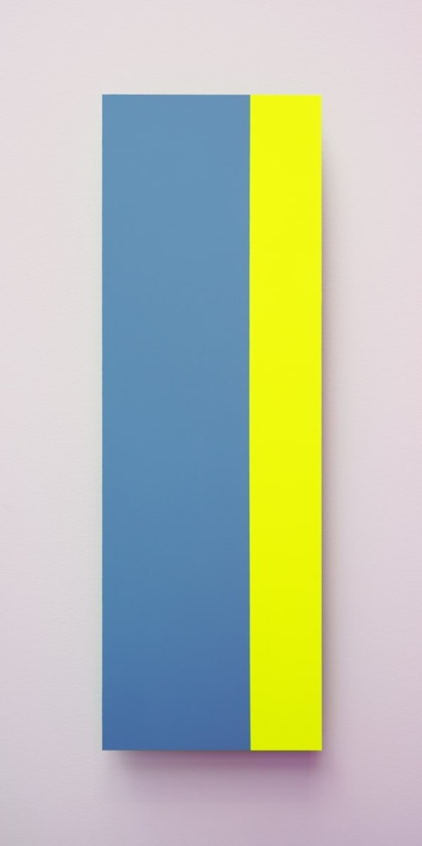 Luftwerk Open Frame 3, Perspective No. 2, 2025 Aluminum, acrylic and fluorescent paint 36 x 12 inches