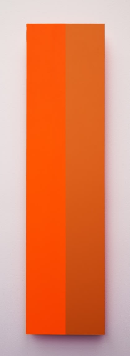 Luftwerk Open Frame 4, Perspective No. 5, 2025 Aluminum, acrylic and fluorescent paint 48 x 12 inches