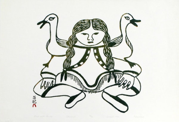 Pitaloosie Saila, GIRL WITH GULLS, 1970 (RELEASED 2004 SPRING COLLECTION)