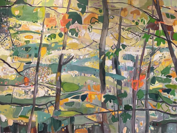 Elaine Kazimierczuk, Bunnywoods on Yellow Background, 2024