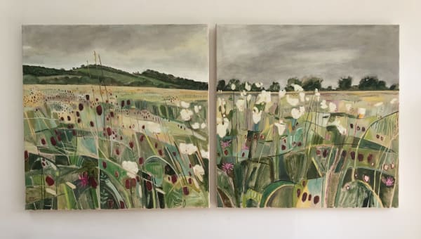 Elaine Kazimierczuk, Long Mead diptych, 2023
