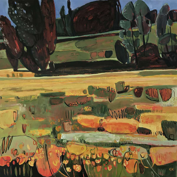 Tuscany Hillside, Dark Trees and Trefoil Meadow