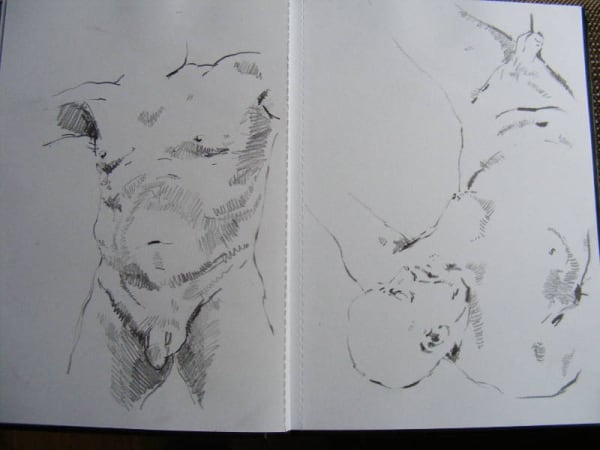 Sketch book, nude studies