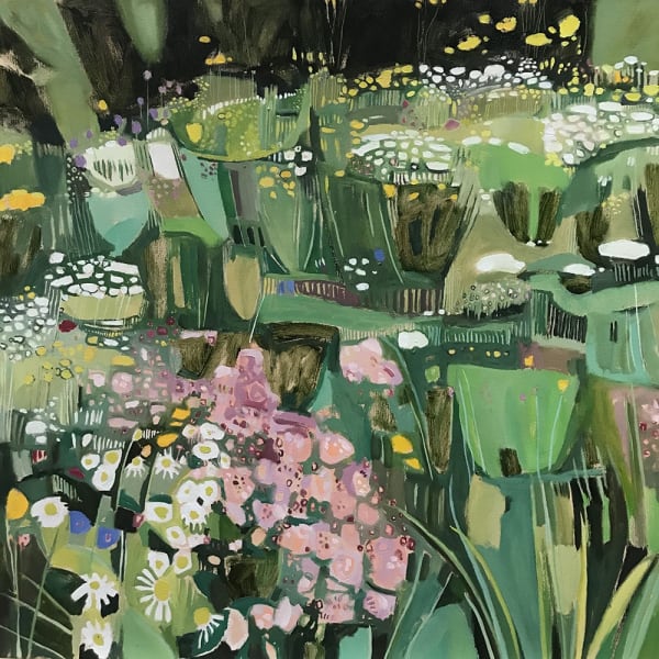 STUDIO GARDEN WITH OREGANO AND OX-EYE DAISIES, 2024 Oil on Canvas 76 x 76 cm
