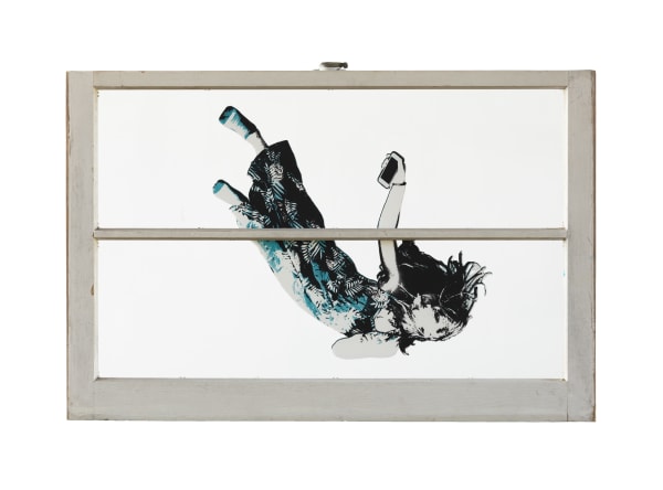 Scott Avett Falling Girl (Blue, 2 Pane Window), 2018