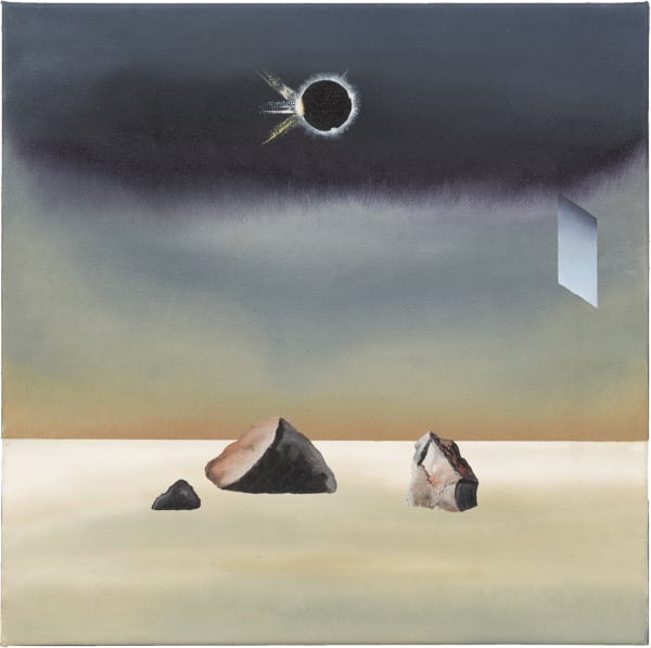 Rebecca Sharp Facing Both Directions, 2023 Oil on canvas 9 7/8 x 9 7/8 in 25 x 25 cm