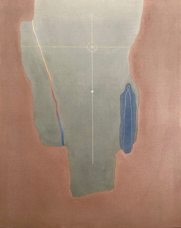 Rachel Garrard Chasm, 2022 Rock powder pigment and black sand on linen 70 7/8 x 54 3/4 in 180 x 139.1 cm