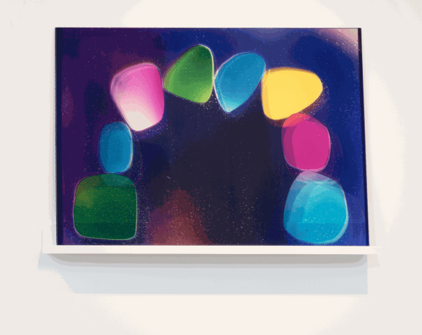 Liz Nielsen Midnight Summer Stone Arch, 2024 Analog chromogenic light painting on Fujiclear 30 x 40 in