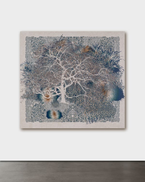 ANDY MILLNER Floating World (Tree) (Maple), 2024 Pigment ink drawing on mulberry paper 72 x 78 in