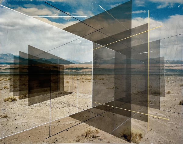 RODRIGO VALENZUELA New Land C010, 2024 Toner and Acrylic on canvas Interior: 47 1/2 x 60 1/2 in Exterior: 54 1/2 x 68 3/4 in