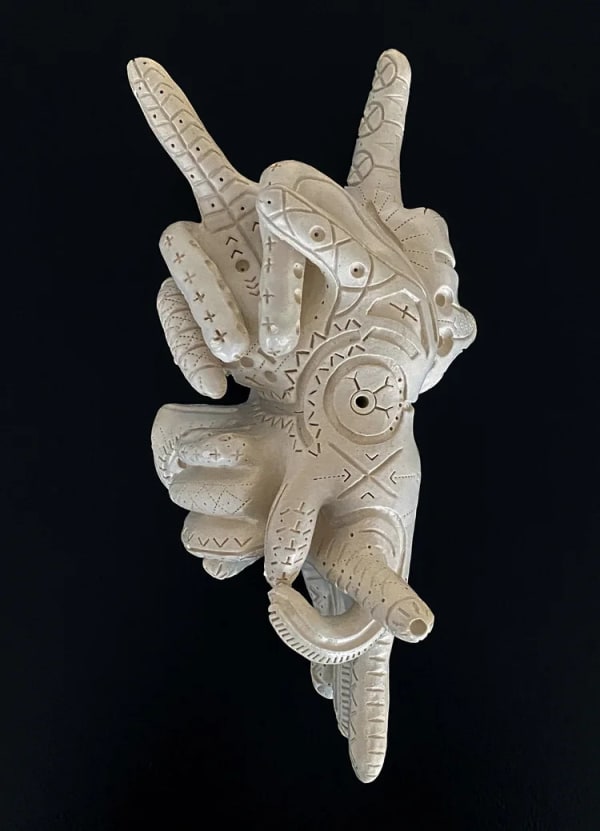 Rodrigo Valenzuela Mueca #5, 2024 Ceramic 9 1/2 x 14 1/2 x 8 1/2 in 24.1 x 36.8 x 21.6 cm