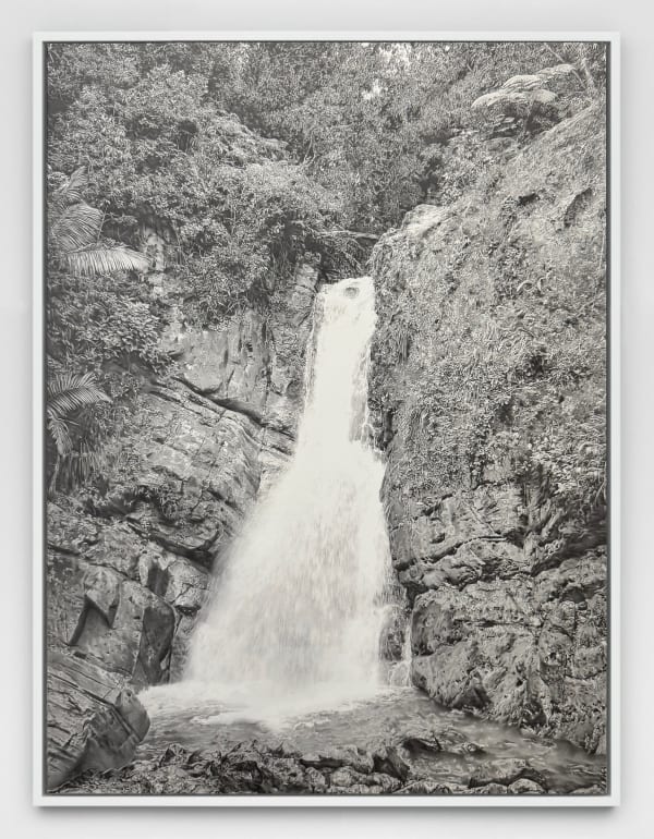Carlos Rólon Cascada La Mina, 2025 Graphite on Legion paper mounted on Dibond 40 x 30 in 101.6 x 76.2 cm