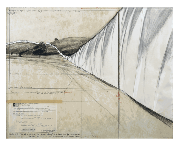 Christo Running Fence (Project for Sonoma County and Marin County, California), 1975