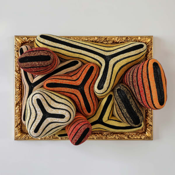 Joana Vasconcelos Empty Quarter, 2017 Signed and dated verso Handmade woollen crochet, polyester on canvas, plywood 103 x 145 x 43 cm