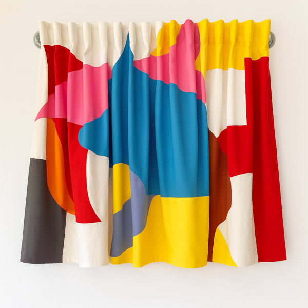 Assume Vivid Astro Focus alterações vividas absolutamente fantasiosas #1, 2021 Fabric and iron bar 91 x 230 cm