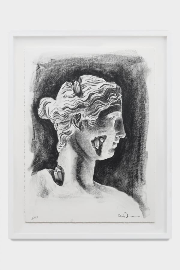 Daniel Arsham Study of Eroded Venus, 2023 Signed Charcoal on paper 76.2 x 57.2 cm