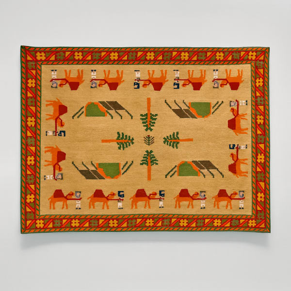 Christopher Joshua Benton Nomads, 2025 Handmade Kilim 110 x 150 cm | 43.31 x 59.06 in Edition of 3 plus 2 AP