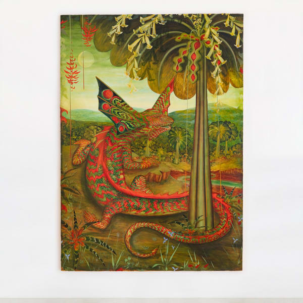 Bruno Novelli Dragāo Vermelho, 2025 Acrylic on Canvas 240 x 170 x 3.5 cm | 94.49 x 66.93 x 1.38 in Unique