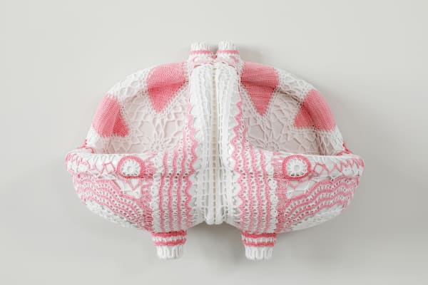 Joana Vasconcelos Marcel Marcel, 2017 Signed and dated 2017 verso Ceramic urinals, handmade cotton crochet 40 x 58 x 30 cm