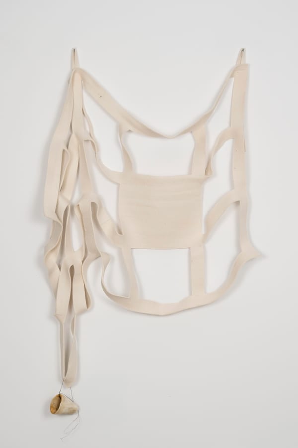 Eugenio Espinoza Hanging Bone, 2015 Signed and dated 2015 on bone Felt, wire, bone Variable dimensions (170 x 80 cm aprox)