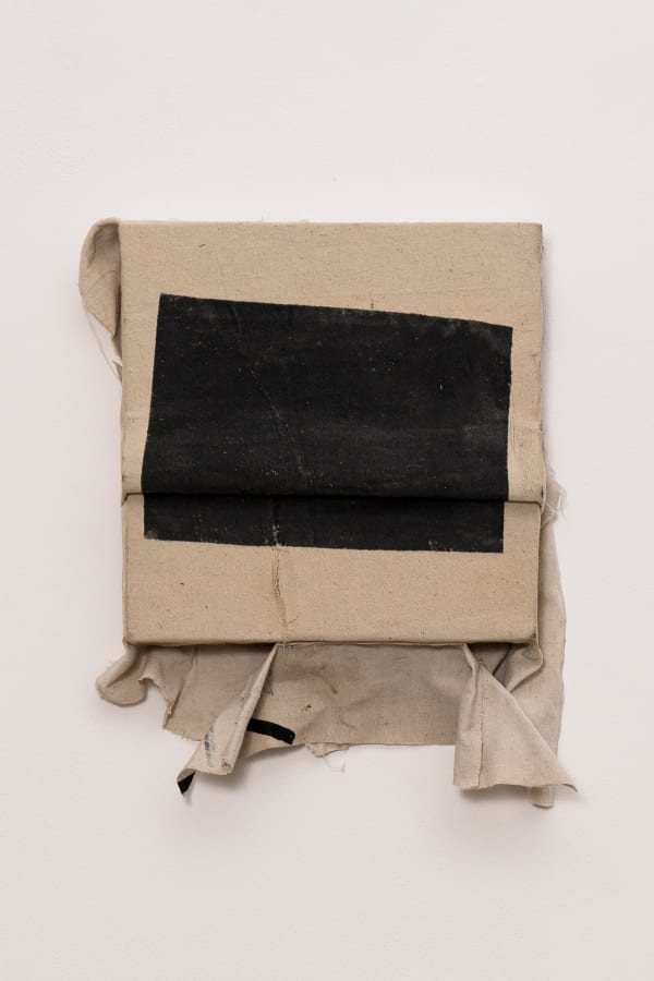 Eugenio Espinoza The End, 2021 Acrylic on drop cloth, wood 56 x 66 cm