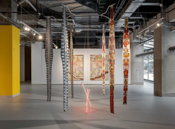 Citra Sasmita, Timur Merah Project XII: Light Speed and Revelation, 2024. On view at Collision Gallery as part of the Toronto Biennial of Art. Commissioned by the Toronto Biennial of Art. Photography: Toni Hafkenscheid.