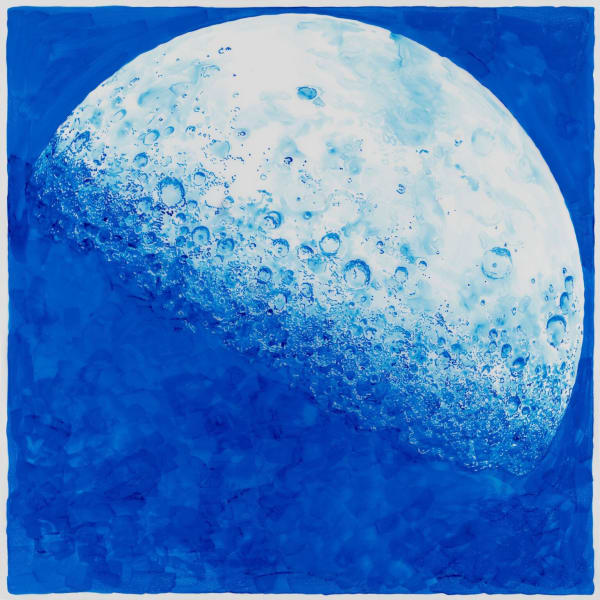 Daniel Arsham, Untitled (moon painting), 2016. Gouache on mylar, frame, 43 3/16 x 43 3/16 x 2 1/8 in (109.7 x 109.7 x 5.4 cm). Courtesy of the artist and Perrotin