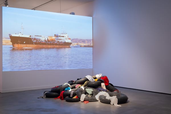 Mounir Fatmi, From where comes the wind, 2002-2017. View of the exhibition “In Con- versation: The Museum and the Collection», Es Baluard Museu d’Art Contemporani de Palma, 31.01.24-26.05.24. © Es Baluard Museu, 2024. © of the work of art, Mounir Fatmi, VEGAP, Illes Balears, 2024. Photograph: David Bonet