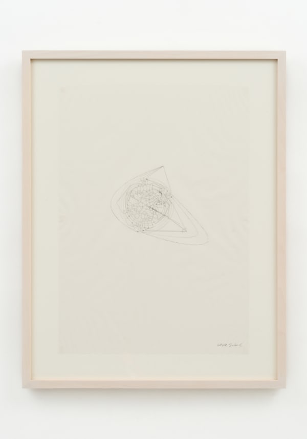 《結晶集合体_ 23》結晶構造図/“Crystal Aggregate_23” Structural Diagram of Crystal H42 × W29.7 cm/H16.5 × W11.6 in. 紙に鉛筆/Pencil on paper 2024