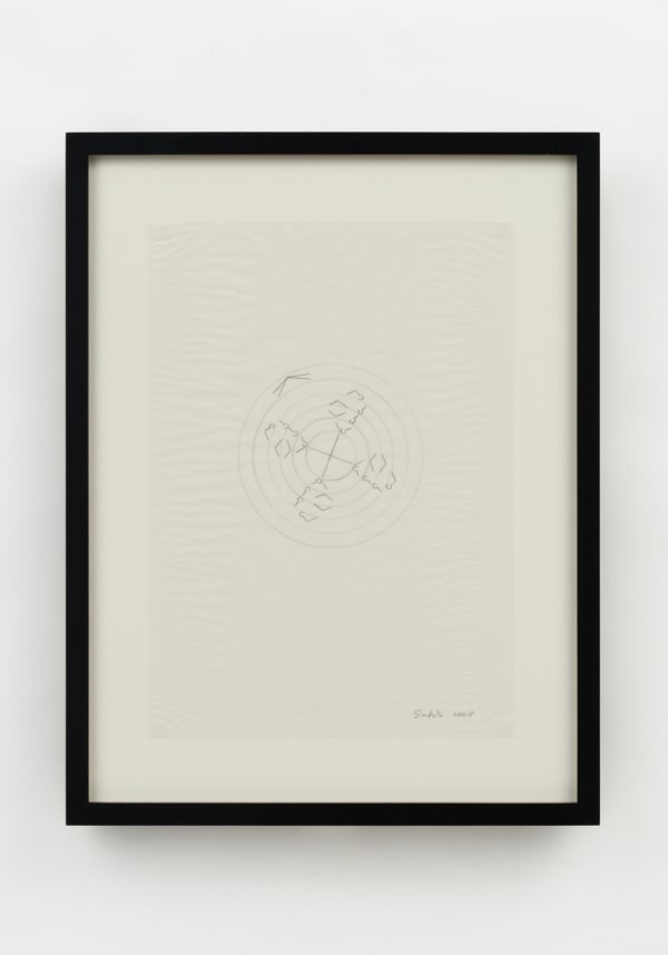 《結晶_ 八面体》結晶構造図/“Crystal_ Octahedron” Structural Diagram of Crystal H29.7 × W21 cm/H11.6 × W8.2 in. 紙に鉛筆/Pencil on paper 2024