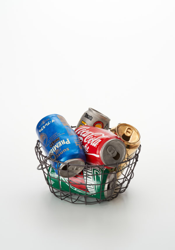 2024 《Work 24-CS》 印刷したセラミックに手彩色・鉄 H20xW24xD24cm