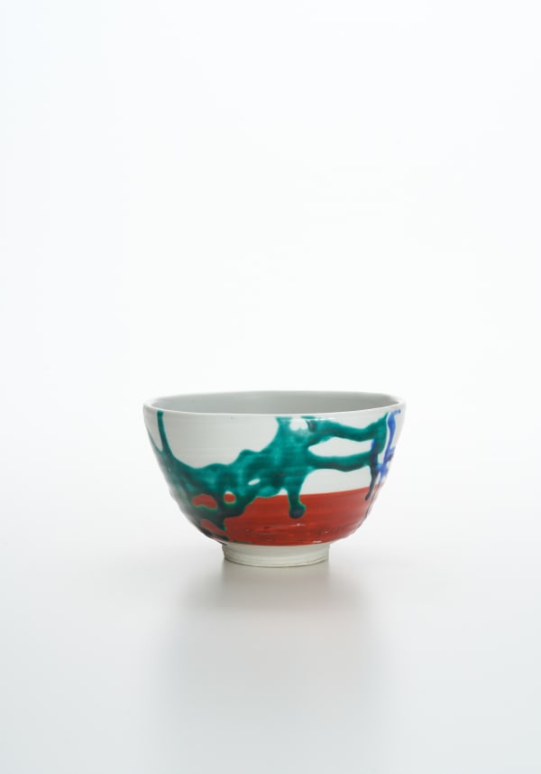 彩磁茶碗 2000年代, 陶/ Ceramic H7.3 × W12.4 × D12.4 cm
