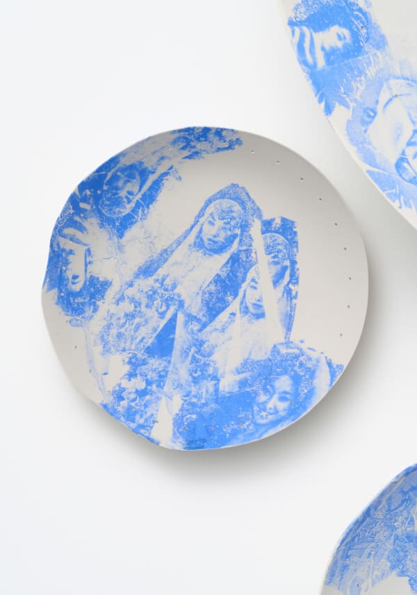 Scent of the Sky, 2025 Porcelain, glaze H4.5 × W21 × D20.5 cm H1.7 × W8.2 × D8 in. Yuki Tawada +Fuku Fukumoto